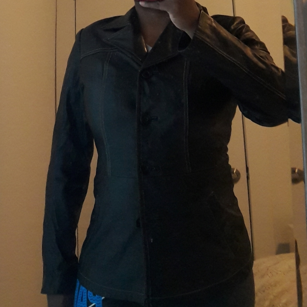 Leather blazer jacket - Picture 11 of 11